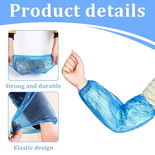 50 Pezzi Manicotti Monouso Impermeabili 40cm Copribraccia Protettivi per Doccia Gesso Tatuaggi Laboratorio Cliniche Uso Professionale Braccio Protezione Acqua Bagno Resistente