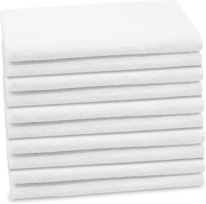 10 asciugamani per ospiti - piccole lavette morbide in 40x60 cm - lavabili a 60°C - cotone - bianco - qualità alberghiera