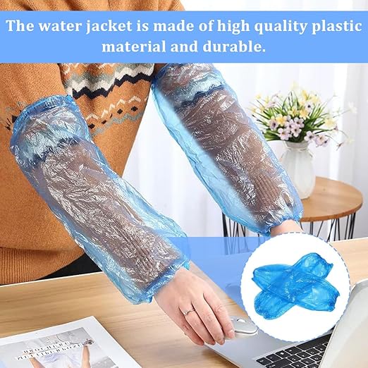 50 Pezzi Manicotti Monouso Impermeabili 40cm Copribraccia Protettivi per Doccia Gesso Tatuaggi Laboratorio Cliniche Uso Professionale Braccio Protezione Acqua Bagno Resistente