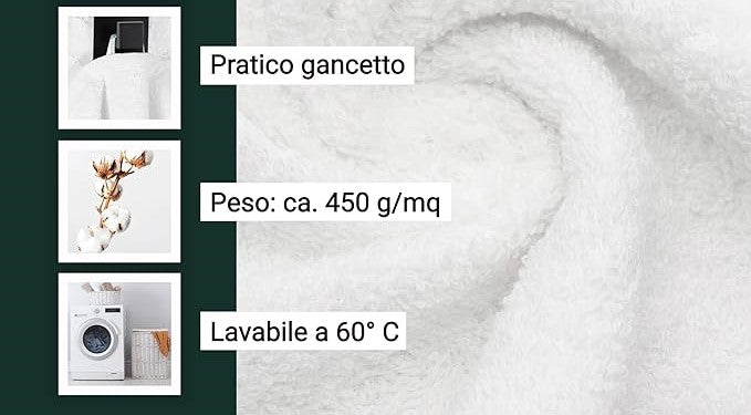 10 asciugamani per ospiti - piccole lavette morbide in 40x60 cm - lavabili a 60°C - cotone - bianco - qualità alberghiera