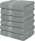 6 Asciugamani di Cotone - (60 x 120 cm), Grigio - Asciugamani per Piscina, Spa e Palestra Asciugamani di Medie Dimensioni, Leggeri e Molto Assorbenti
